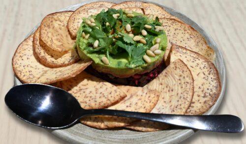 A photo of Avocado Beetroot Tartare at PLANTA Cocina Marina del Rey
