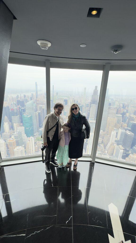 Christianne, Dan, and Livia at the top of the Empire State Building, 102nd floor.
