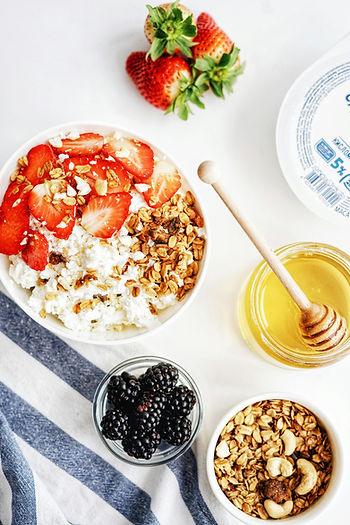 oatmeal bowl with berries and nuts.