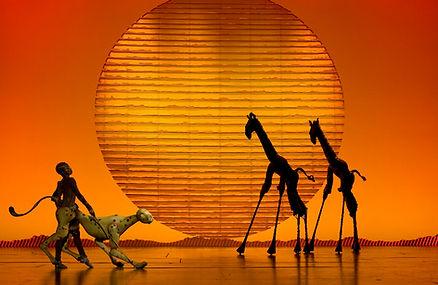 Circle of Life Cheetah and Giraffes. The Lion King. Disney. Photo by Joan Marcus