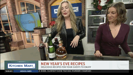 Edible glitter in the Pomegranate Juice before you mix will make your Champagne Cocktail Sparkle. Video c/o Christianne Klein.