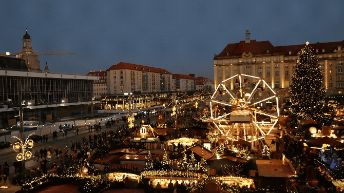 The famous Striezelmarkt in Dresden, Germany.  Video by Pixabay.