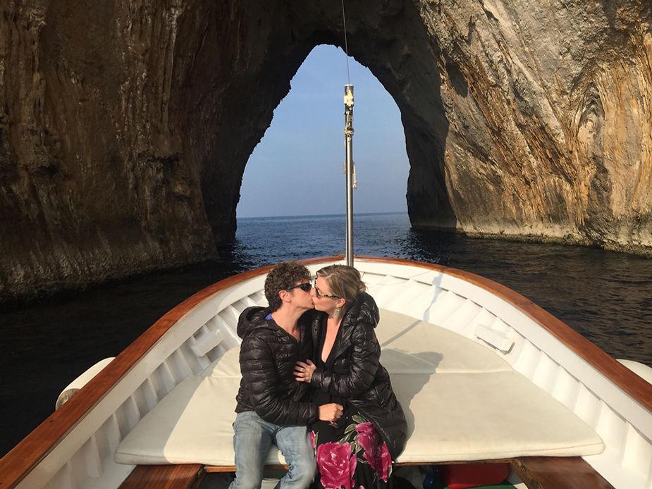 We don't travel anywhere without a black puffer jacket.  Yes, even Capri.  Image by Christianne Klein