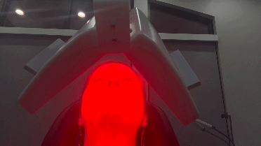 Undergoing red light therapy immediately after filler. Image by Christianne Klein.