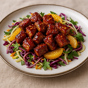 Crispy Chili‑Honey Duck Bites with Citrus Herb Slaw 