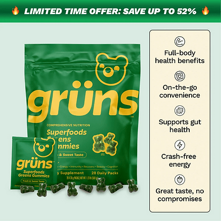 Gruns Superfoods Greens Gummies