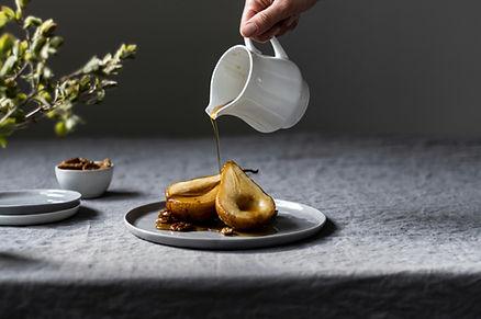 Poached Cardamom Pears.  Image by Anna Pyshniuk.
