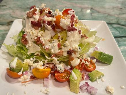 Our delicious wedge salad with avocado (we also added grilled corn- which was wonderful!) Image by Christianne Klein.