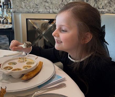 Our 7-year-old daughter is an escargots connoisseur.  Image by Christianne Klein.