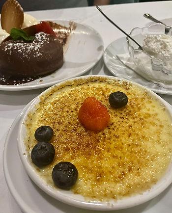 Crème Brulée, Chocolate Lava Cake, and Fresh Chantilly Creme