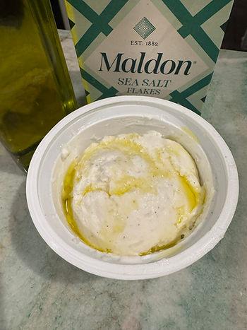 Frozen yogurt cup with maldon salt