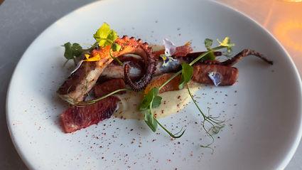 The delicious Grilled Spanish Octopus from Top of the V.  Image by Dan Sattel