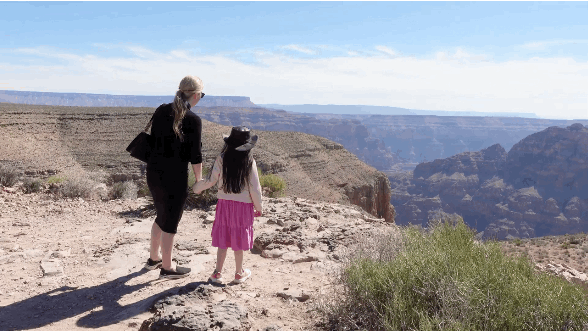 Christianne and Livia taking in the view at Grand Canyon West.  Video by Dan Sattel