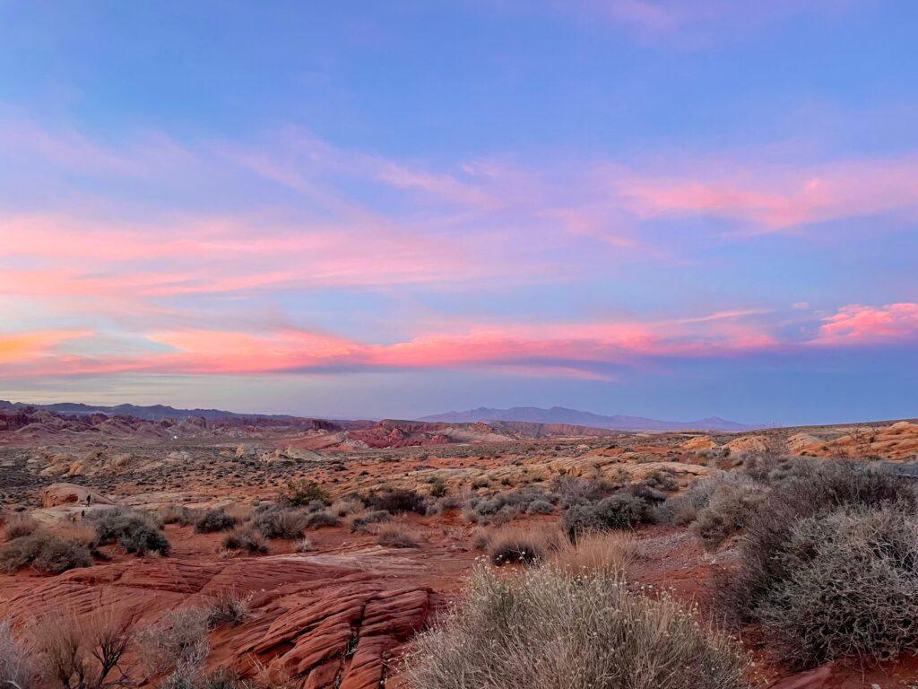 Sunset at Valley of Fire, Nevada. Image by Tanna Larson.