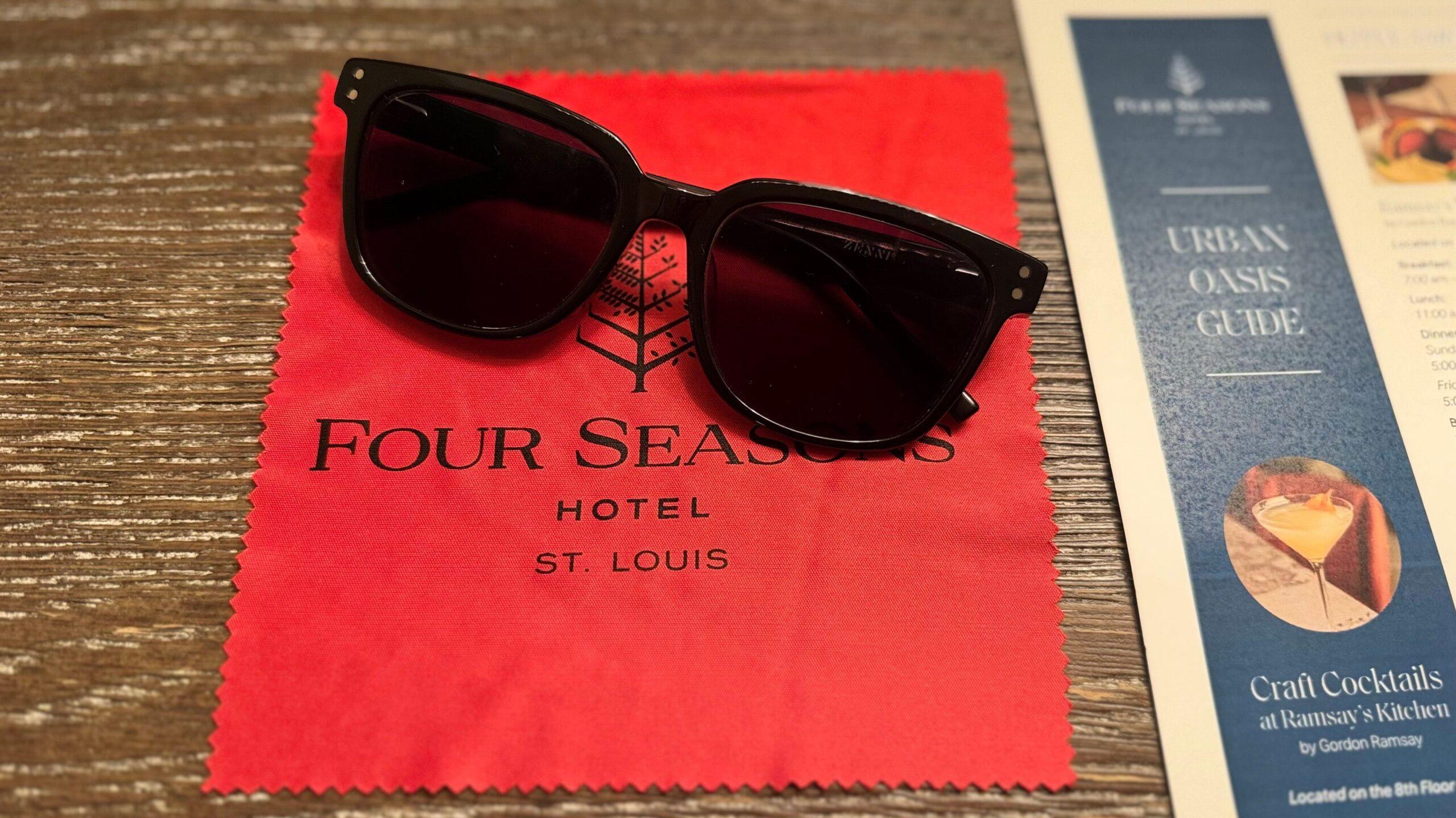 Leave your smudged glasses on the nightstand? A Four Seasons-branded microfiber cloth is placed underneath. Image by Christianne Klein