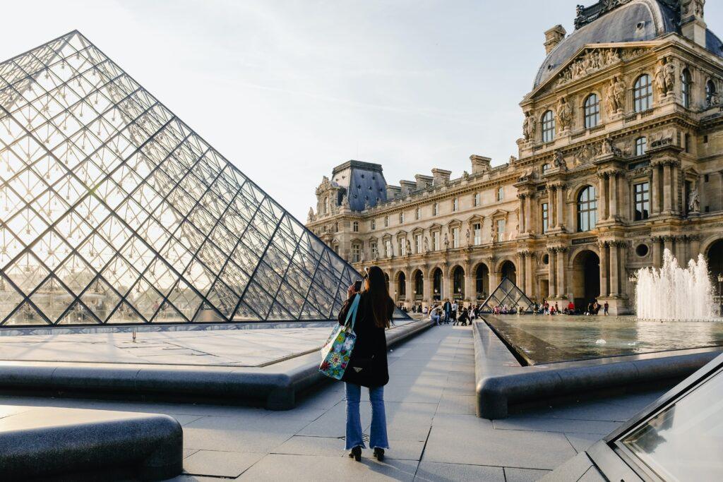 Outside the Louvre