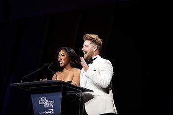 Nyesha Arrington and Richard Blais at The James Beard Awards 2024.  © Photographer Eliesa Johnson Photography/ Courtesy of the James Beard Foundation.