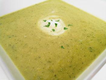 Herbed Zucchini Soup with Fresh Herb Cream